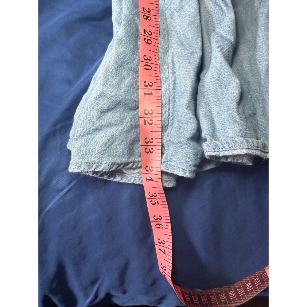 Old Navy chambray smocked babydoll ruffle flutter sleeve dress womens medium - Picture 9 of 9